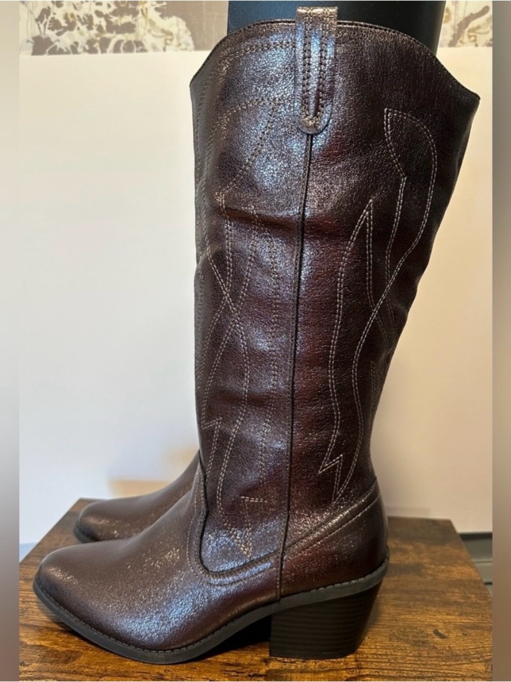 POP Women’s Kylie Gunmetal Cowboy Boots NWT Size 10